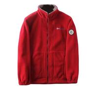 Dressnu Men's jacket casual loose double-sided fleece padded thickening Red L