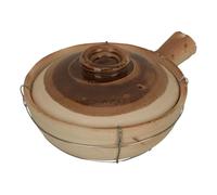 DRESSOOS 0.5l China Clay Cooking Pot with Handle, Energy Gathering Heating Kitchen Soup Pot, Easy to Clean Ceramic Casserole for Rice and Soup Cooking at Home