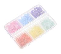 DRESSOOS 1 Case 3d Flower Nail Charms with Pearls Acrylic Floral Nail Decorations Kit Small 6-compartment Box for Manicure