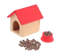 DRESSOOS 1 Set Miniature Dachshund Home Decor Dog Bowl Food Miniature House Kennel Toy