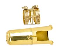 DRESSOOS 1 Set Saxophone Clamp with Cap and Unique Pattern Clip Design for Alto Sax Mouthpieces Easy Installation Full Vibration Control Sound