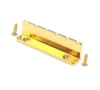 DRESSOOS 1 Set Shaped Electric Guitar Nut Pre Slotted Metal Guitar Bridge Accessory Durable String Nut with Mounting Screws for Enhanced Sound Quality and Easy Installation