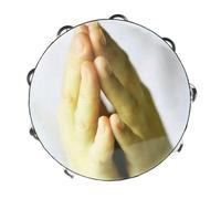 DRESSOOS 10-inch Handheld Tambourine Drum for Kids Double Layer Jingle Bells Percussion Instrument for Dance and Music Activities in Preschool