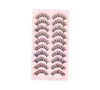 DRESSOOS 10 Pairs Colored False Eyelashes Natural Curl Lightweight Female Eyelashes Extensions for Daily Makeup Party Wear Multi Vivid Styles