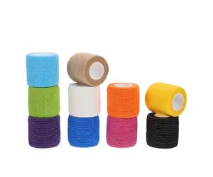 DRESSOOS 10 Rolls Elastic Body Wrap Sports Protective Band Self Adhesive Breathable Polyester Tape Can Be Torn by Hand Lightweight First Aid for Pet Injury Manual Operation Random Color