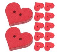 DRESSOOS 100 Pieces Heart-Shaped Wooden Buttons Bulk Pack for DIY Sewing Crafts Small Red Decorative Buttons for Cardigans Knitting and Clothing Projects Easy to Sew with Smooth Surface