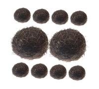 DRESSOOS 10Pcs Artificial Rattan Bird Nest Decor Decorative Nests for Crafts Adorable Photo Props for Weddings Parties Gardens Durable Non Fading Design