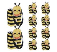 DRESSOOS 10pcs Bee Candy Boxes Bags with Strong Paper Material and Convenient Handle, Small Candy Packaging Bags for Birthdays and Holidays