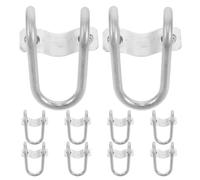 DRESSOOS 10pcs Cross-Shaped Pipe Connector Clamp, Round M8 U Bolts, 25mm U-Shaped Pipe Buckle Crossovers Clamp, Cross-Connector Vertical Tube Clip for Awning Frame