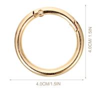 DRESSOOS 10pcs Gold Alloy Round Split Key Rings Spring Clip Flat Metal Key Chains and DIY Crafts Portable Retro Style