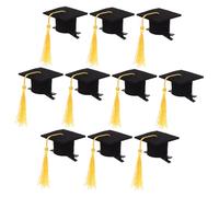 DRESSOOS 10pcs Mini Graduation Cap Hair Clips with Tassel Cute Felt Doctoral Hat Hair Accessories for Graduation Ceremony for Celebrating