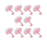 DRESSOOS 10pcs Pink Umbrella Shaped Candy Storage Box Plastic Small Candy Packaging Container for Festival and Party Use