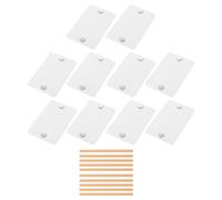 DRESSOOS 10pcs White Acrylic Basket Labels with Metal Ties, 3x2in Removable Blank Tags for Efficient Storage and Dry Erase Labelling, for Crafts and Picnic Organizing