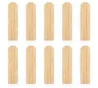 DRESSOOS 10pcs Wood Blank Bookmarks DIY Wooden Craft Bookmarks Bamboo Material Creative Blank Design with Hole Ready to Write for Who Love Reading and Students Ceremonies Study