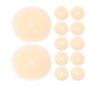 DRESSOOS 12 Pcs Bun Hair Maker for Girl Beige Nylon Donut Hair Braider Easy to Operate for Occasions