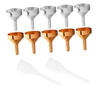DRESSOOS 12pcs Essential Oil Mini Funnels Small Metal Funnels for Spices Flask Perfume Powder Makeup