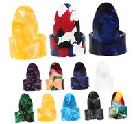 DRESSOOS 12pcs Guitar Finger Picks Variety Pack Xylonite Finger Protectors for Electric Guitar Enhanced Grip for Beginners Treble Sound for Ukulele and Acoustic Players