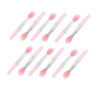 DRESSOOS 12pcs Mini Silicone Lip Brush Set Red Pink Handle Lipstick Applicator for Makeup for Cosmetic Use Travel-friendly