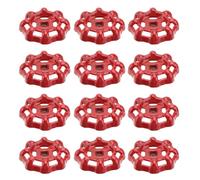 DRESSOOS 12pcs Red Iron Round Faucet Handle with 6x6 Mm Square Stem Hole