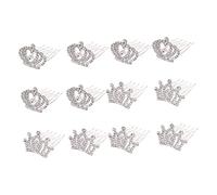 DRESSOOS 12pcs Rhinestone Crown Hair Combs for Lightweight Sparkling Hair Accessories Portable Tiara Headwear for Birthday Party Prom Performance