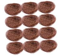 DRESSOOS 12pcs Simulated Bird Nest with Natural Thread Material Decorative Garden Moss Landscape Ornaments for Small Birds Rustic Birdhouse Nesting Box for Easter Wedding and Outdoor Party
