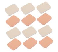 DRESSOOS 12Pcs Square Powder Puff for Women Soft Comfortable Makeup Sponges for Wet and Dry Use White and Skin Tone Dual Color Cosmetic Tools for Foundation and Powder Application