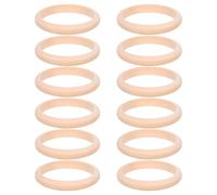 DRESSOOS 12pcs Unpainted Wooden Rings for Craft Projects Natural Beige Wood Blank Bracelets Bulk Craft Supply Versatile Decoration DIY Pendant Connectors for Painting and Coloring