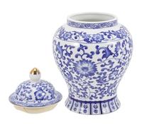 DRESSOOS 1300ml Chinese Style Vintage Tea Canister Ceramic Sealed Tea Jar Multi-functional Good Sealing Kitchen Storage Container