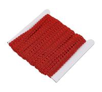 DRESSOOS 15 Yards Red Polyester Woven Wave Edge Sewing Lace Trim for DIY Garment Craft, Valance Ribbon, Curtain Pelmet Decoration