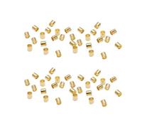 DRESSOOS 1500pcs Copper Crimp Tube Beads 2mm DIY Accessories for Jewelry Making, Golden Beads for Bracelet Crafting and Beading Supplies