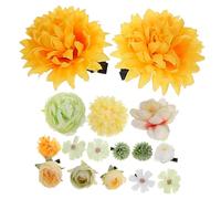 DRESSOOS 16pcs Floral Headpiece for Women Hawaiian Flower Hair Clip Hair Accessories for Silk Flower Headdress