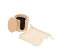 DRESSOOS 16pcs Reusable Bamboo Fiber Facial Cleansing Pads Makeup Remover Puff for Cotton Mesh Bag and Bamboo Container Soft Black Cotton for Face Washing and Cosmetics Removal