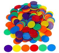 DRESSOOS 180pcs Acrylic Poker Chips and Bingo Markers for Party Games and Math Counting Activities, Set Blue, Red, Yellow, Green, Purple, and Orange, Suitable for Bingo Games and Learning