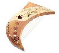 DRESSOOS 19-string Wooden Lyre Harp Moon Box, Retro Ancient Style String Instrument, Portable Musical Harp Suitable for Beginners and Adults Random Color