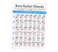 DRESSOOS 1pc Electric Bass Chord Practice Chart Coated Guide for Beginners Finger Position Diagram for Learning Guitar Chords and Enhancing Practice Sessions
