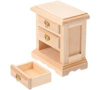 DRESSOOS 1PC Miniature Night Table Model Stylish Wooden Bedside Table Decor for Mini House for Dollhouse Ornament Premium Quality Versatile Photo Prop for Miniature Living Scenes