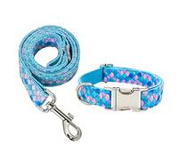 DRESSOOS 1pc Nylon Pet Comfortable Neck Strap for Dogs Mermaid Pattern Pet Leash and Lightweight Design for Easy Walking