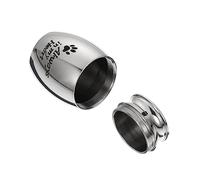 DRESSOOS 1pc Stainless Steel Pet Cinerary Casket Animal Ash Urn for Beloved Pets Elegant Silver Design for Lasting Memorials