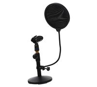DRESSOOS 1set Adjustable Desktop Mic Stand Tabletop Microphone Bracket with Mic Filter for Home Studio Recording Podcasting and Live Broadcasting