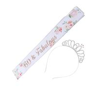 DRESSOOS 1set Birthday and Sash Girls Elegant Crown and Decorative Etiquette Belt for Birthday Celebrations Photography Props and Special Occasions