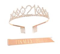 DRESSOOS 1set Birthday Queen Sash and Crown Set Party Sash Tiara for Women for Birthday Celebrations and Themed Events Practical and Stylish Adornment