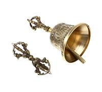 DRESSOOS 1set Portable Copper Handbell for Meditation and Yoga Tibetan Bell Smooth Sound for Ancestral and Buddhist Practices