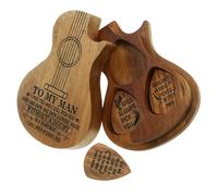 DRESSOOS 1set Wooden Guitar Pick Case with Guitar Picks Storage Box for Plectrums Lightweight Design Smooth Edges for Safe Handling for Musicians