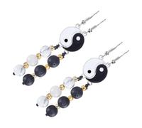DRESSOOS 2 Pairs Tai Chi Drop Earrings for Women Black White Bagua Dangle Ear Accessories Unique Design for Fashionable Look for Friends and Loved Ones
