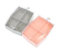 DRESSOOS 2-piece Beauty Egg Storage Box Makeup Sponge Holder 4-compartment Case