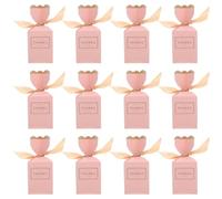 DRESSOOS 20 Pcs Pink Candy Boxes with Gold Ribbon, Small Hollow Favor Boxes for Wedding, Birthday, Anniversary Party Decorations and Thank You Packaging