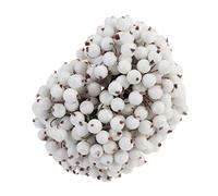 DRESSOOS 200pcs Mini Christmas Berry Wreath Frosted White Berries Artificial Flower Decor for Christmas Tree