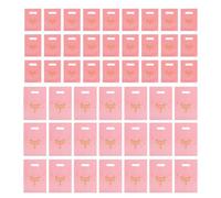 DRESSOOS 200pcs Pink Plastic Thank You Handle Bags for Small Presents with Flat Mouth and Four-finger Design, Easy Open and Comfortable Grip, for Different Occasions and Retail Packaging