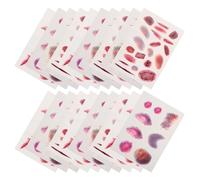 DRESSOOS 20pcs Halloween Horror Wound Sticker Temporary Tattoos with Realistic Effects and Versatile Styles, Fake Scar and Bloody Wound Makeup for Adults, for Halloween and Haunted House