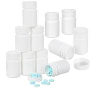 DRESSOOS 20pcs Portable Pill Holder Pill Case for Outdoor Travel Moistproof Waterproof Enough Space White PE 50ml Spiral Bottle Structure Organizer